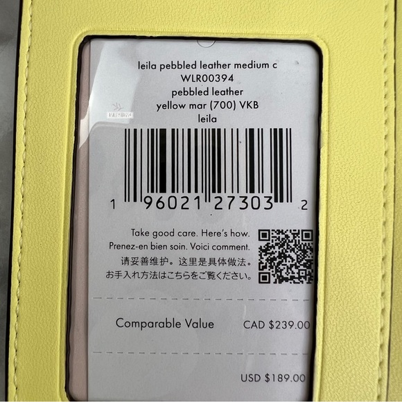 Kate Spade Leila Medium Compact Bifold Wallet In Yellow - Picture 7 of 7